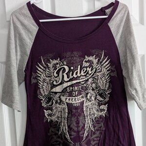 Two Tone Blinged Ladies Tee